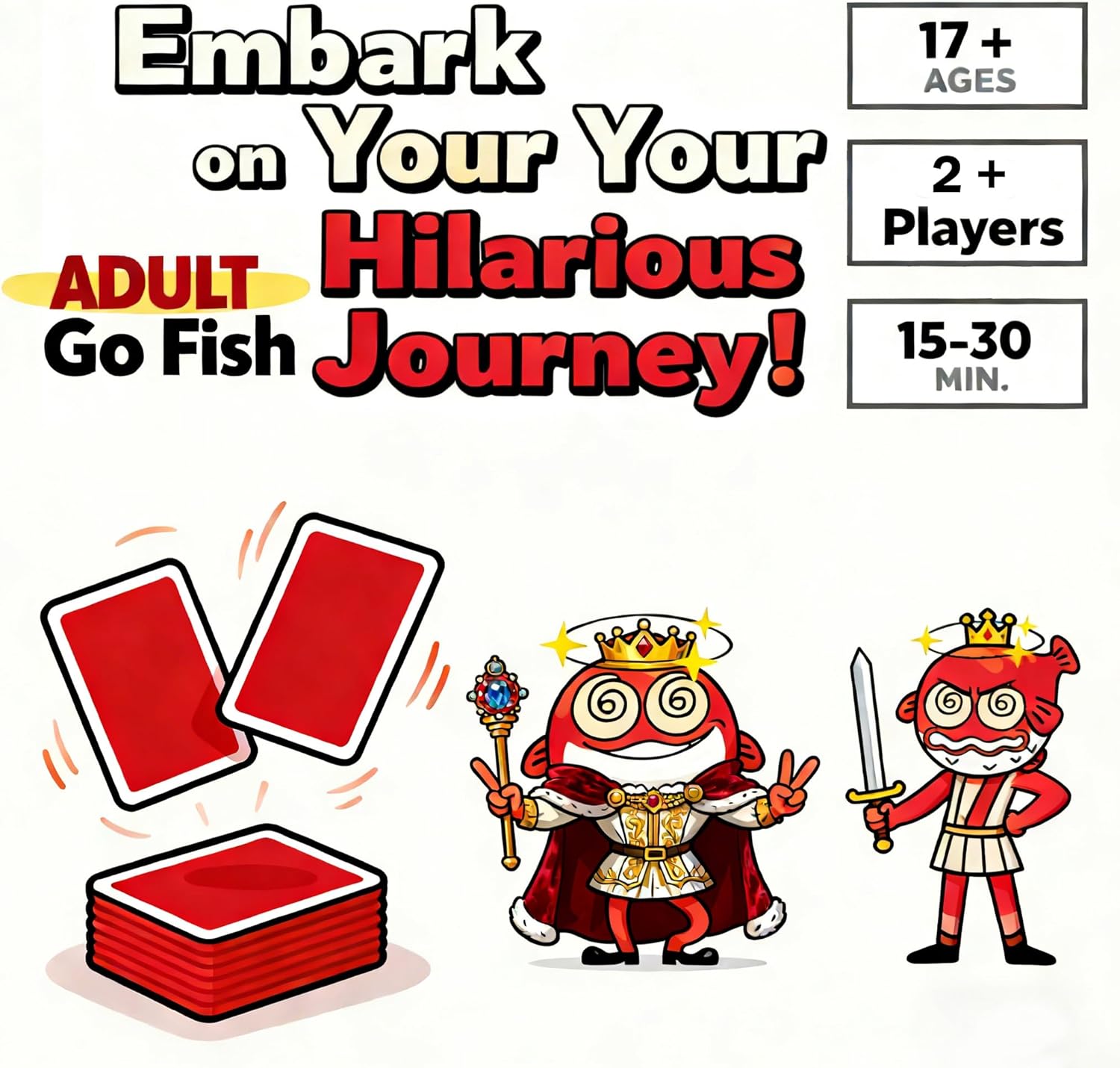 Go Fish Yourself Card Game Expansion Pack - Adult Hilarious Party Game with 10 Skill & Trap Cards, 91 Funny Cards Replayable & Fun, Perfect Gag Gift & Icebreaker for Game Night/Bachelorette/Bar
