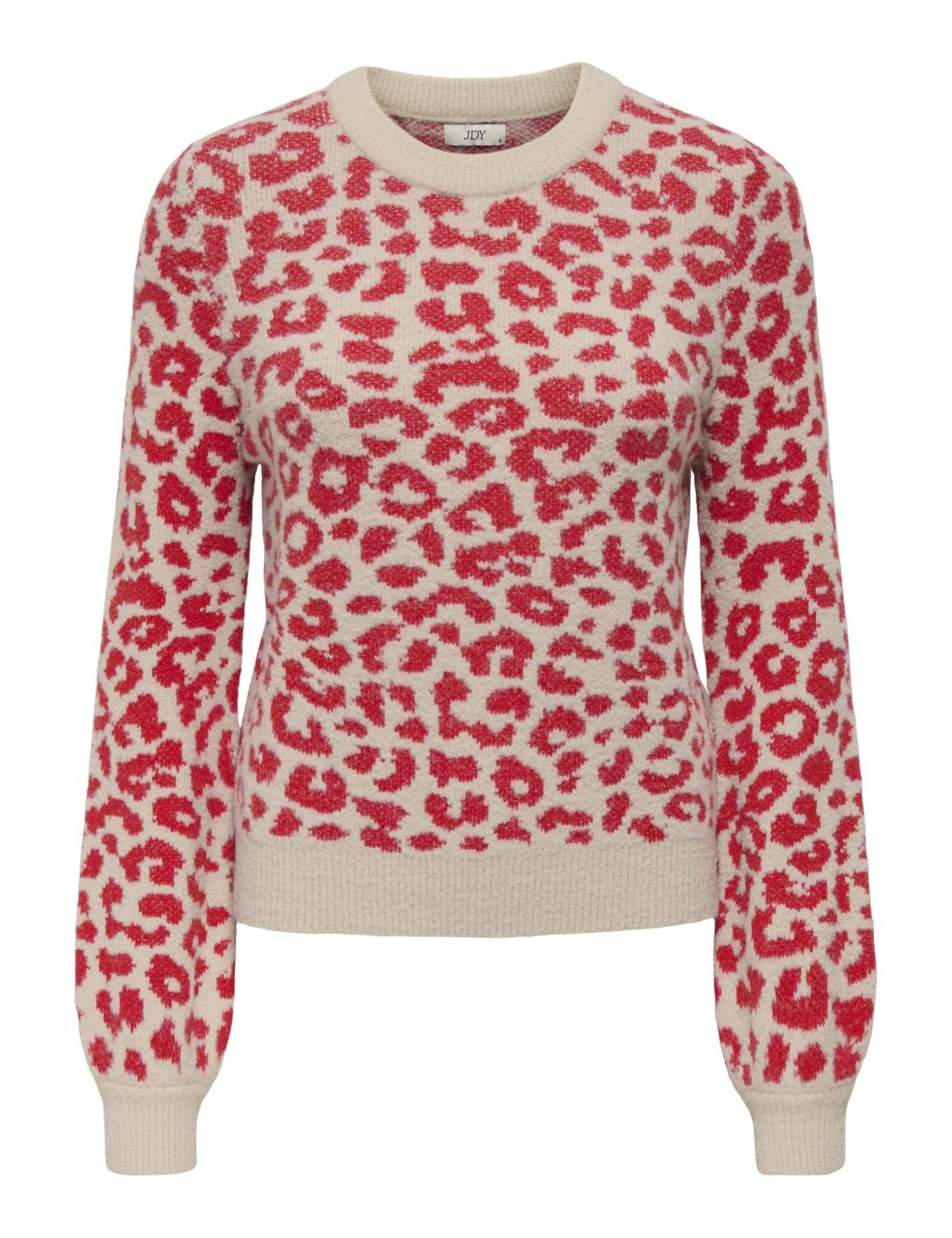 JdY Lorraine Animal L/S KNT Noos Pullover, Cement, XL