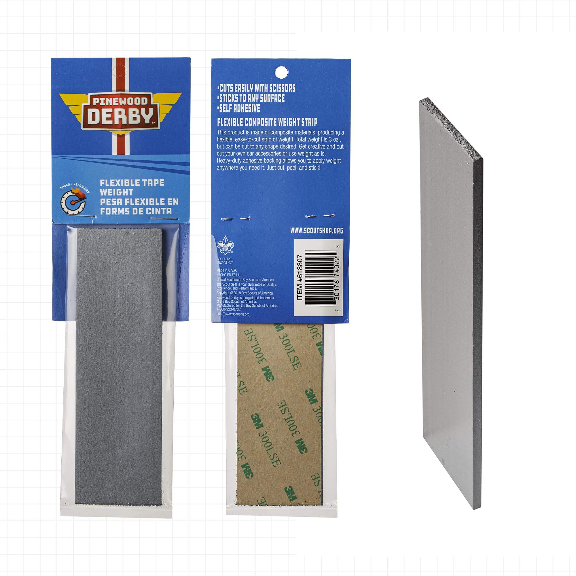 Pinewood Derby Flexible Composite Weight