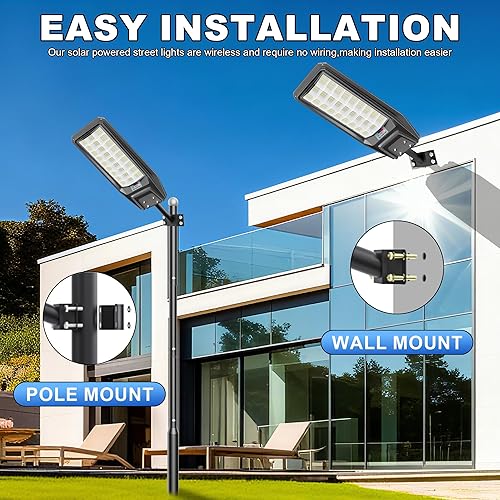 Miniatura 7 de Luz solar de calle de 8500 W, impermeable, 250000 lúmenes, luz comercial grande, funciona con energía solar, luces de inundación LED de seguridad