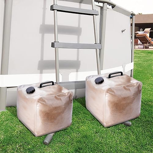 Miniatura 6 de Paquete de 2 bolsas de arena de plástico resistentes para piscina, peso universal para sistemas de entrada sobre el suelo, escalones y escaleras
