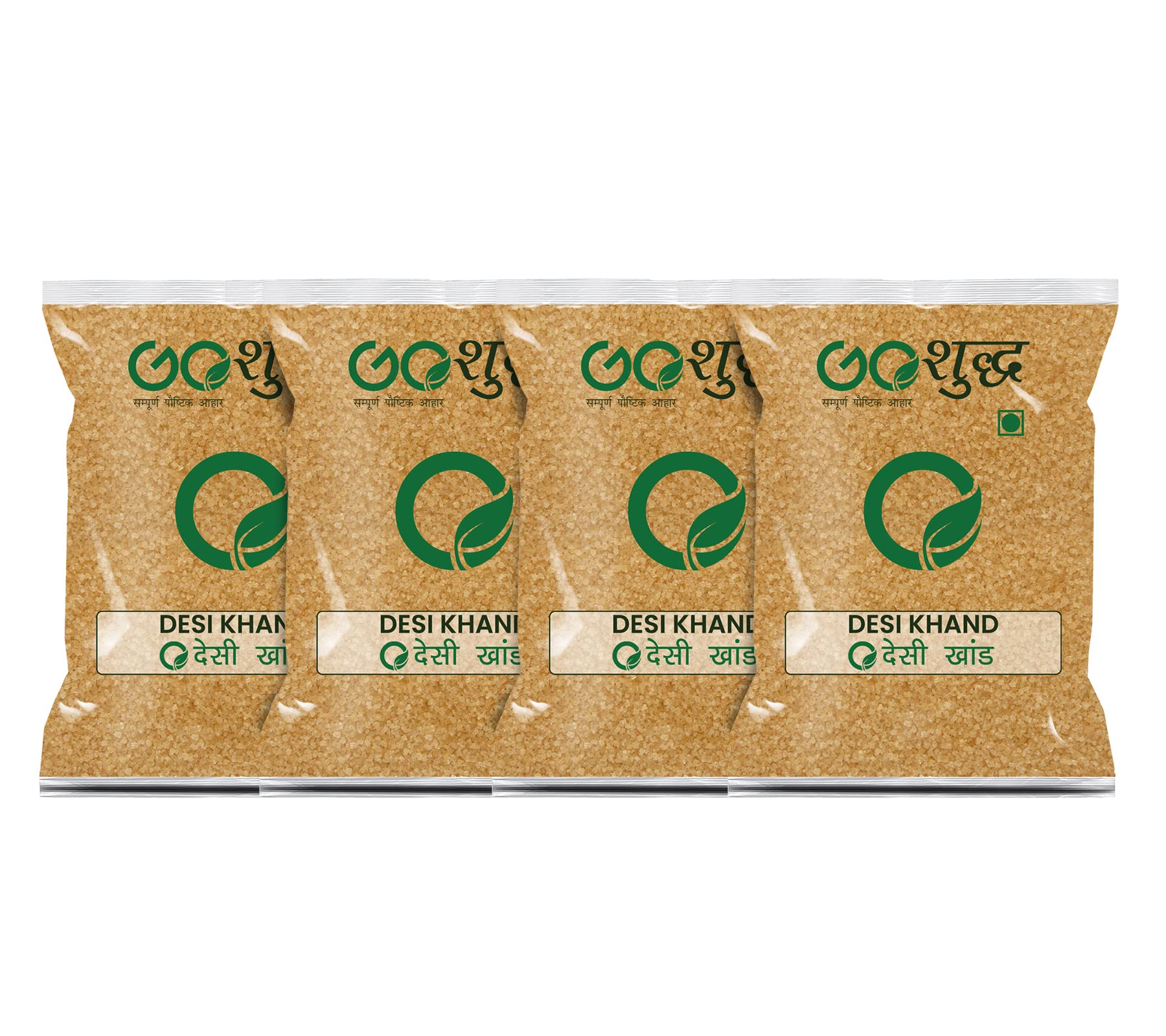 Goshudh Desi Khand (Raw Sugar)|1Kg Each (Pack of 4)| COMBO OFFER| Processed Organically| Chemical & Sulphur Free| Healthier Choice| With rich taste & fine texture