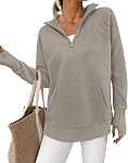 BTFBM Sweaters pour les femmes vêtements de printemps 2026 Pull Zip Quartier de poche V Col manches longues Trendy Sweater