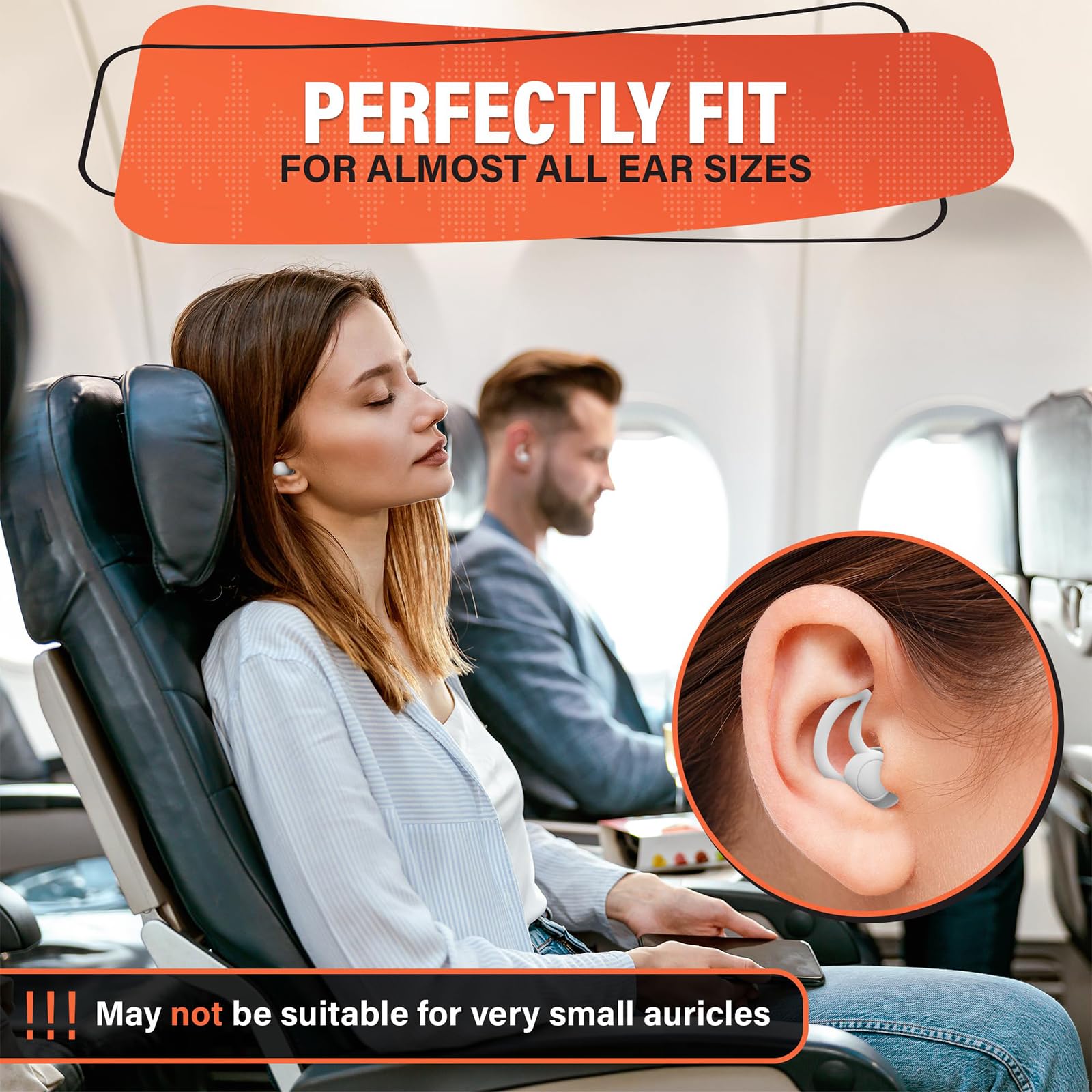3 Paires Bouchon Oreille, Bouchon Anti Bruit Matériau en Silicone Souple, Bouchons D'oreilles pour Dormir Anti Bruit 38dB, Super Doux et Réutilisables, pour Concerts, Travailler, Voyager