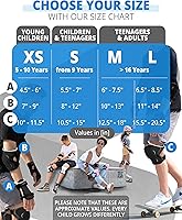 Vista 5 de SKATEWIZ Juego de rodilleras y coderas para niños y adultos con protectores de muñeca para patinaje sobre ruedas [6 piezas] - Equipo de protección