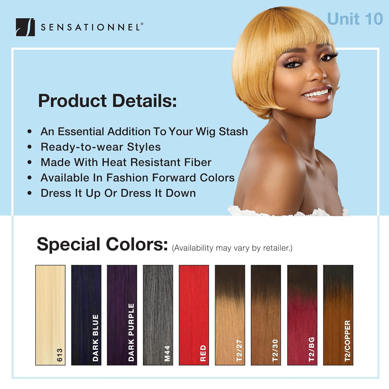 Sensationnel Dashly Wig - Unit 10 Non Lace Cap Ready to Wear Ear to Ear Lacepart Synthetic (1B OFFBLACK)