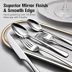 KINGSTONE 18/10 Stainless Steel Flatware, 20-Piece Forged Silverware Set for 4, Mirror Polished Cutlery Set Dishwaher Safe for Home, Restaurant, Wedding, Party