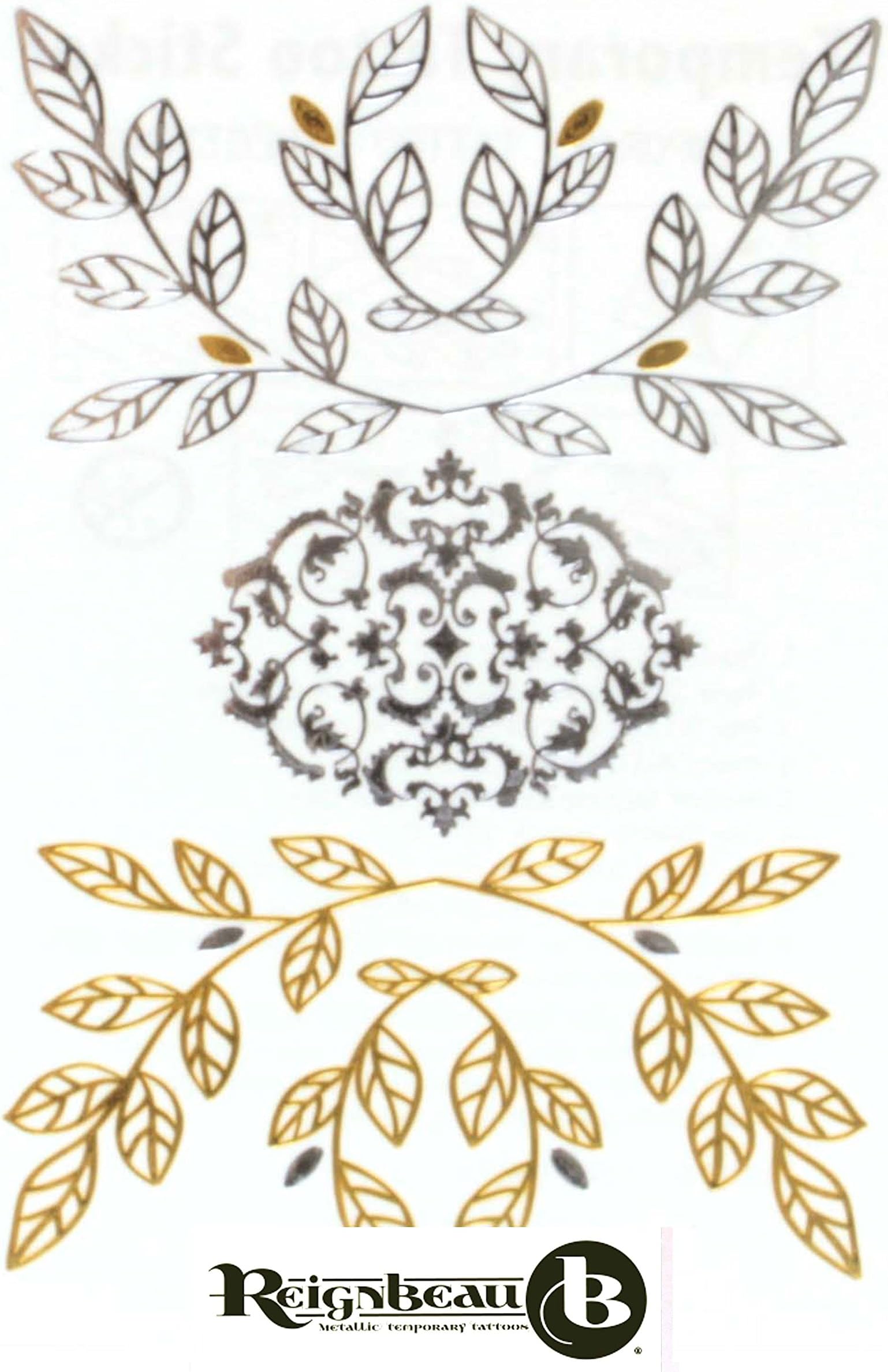 Beautiful Mini Metallic Temporary Tattoo - (Various Designs) by ReignBeau B (Elf)