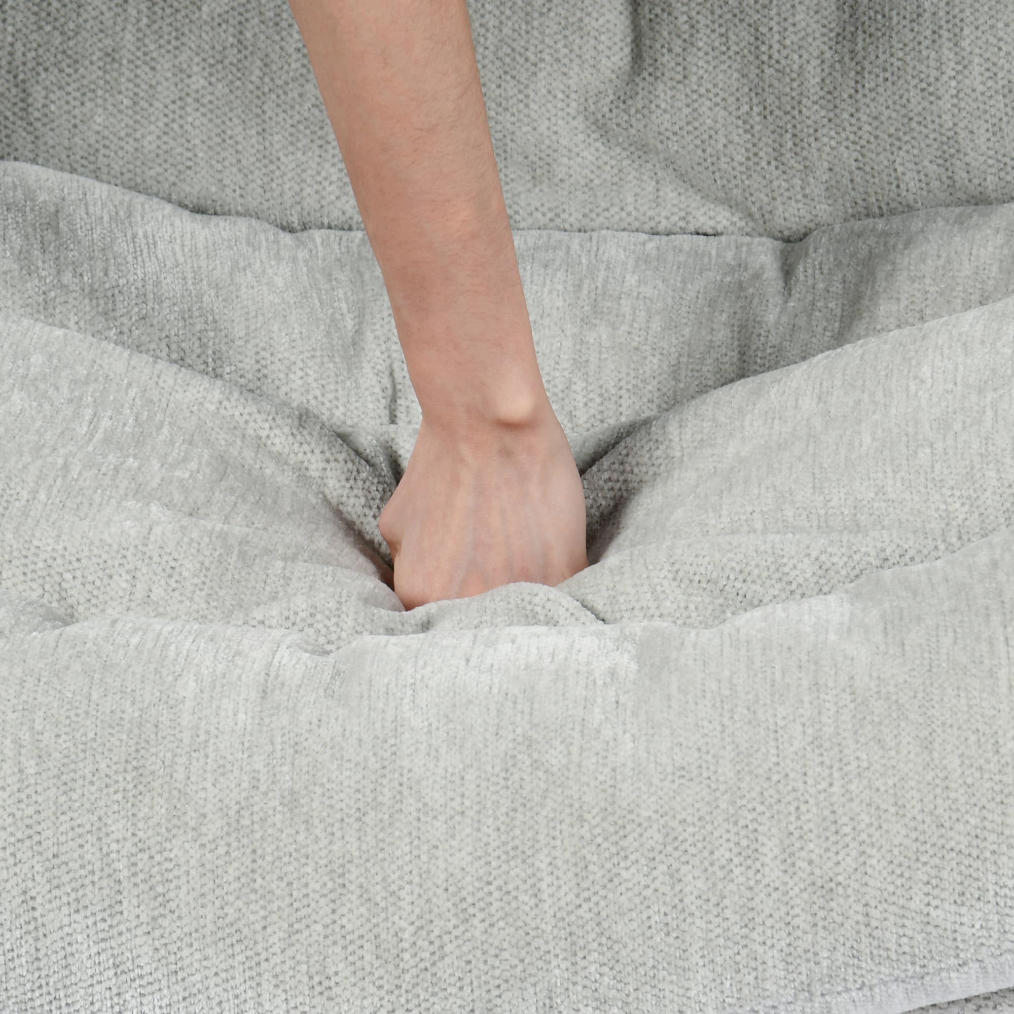 MEUBLE Cosy Sessel Lehnstühle Lounge Bürostuhl mit höhenverstellbar Wippfunktion Relaxsessel 360° Drehbar Schminkstuhl Polsterstuhl für Schlafzimmer Wohnzimmer Büro Vanity, Chenille-Stoff, Grau