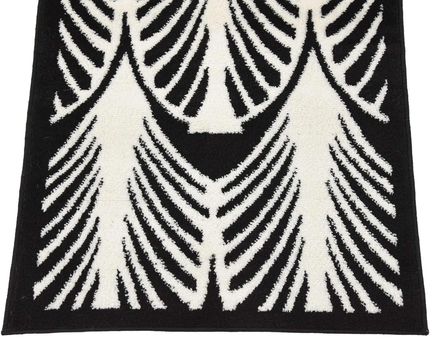 Unique Loom Metro Collection Modern Art Deco Coastal Shell Area Rug Great for Kids (2' 0 x 13' 0 Runner Black/Ivory)