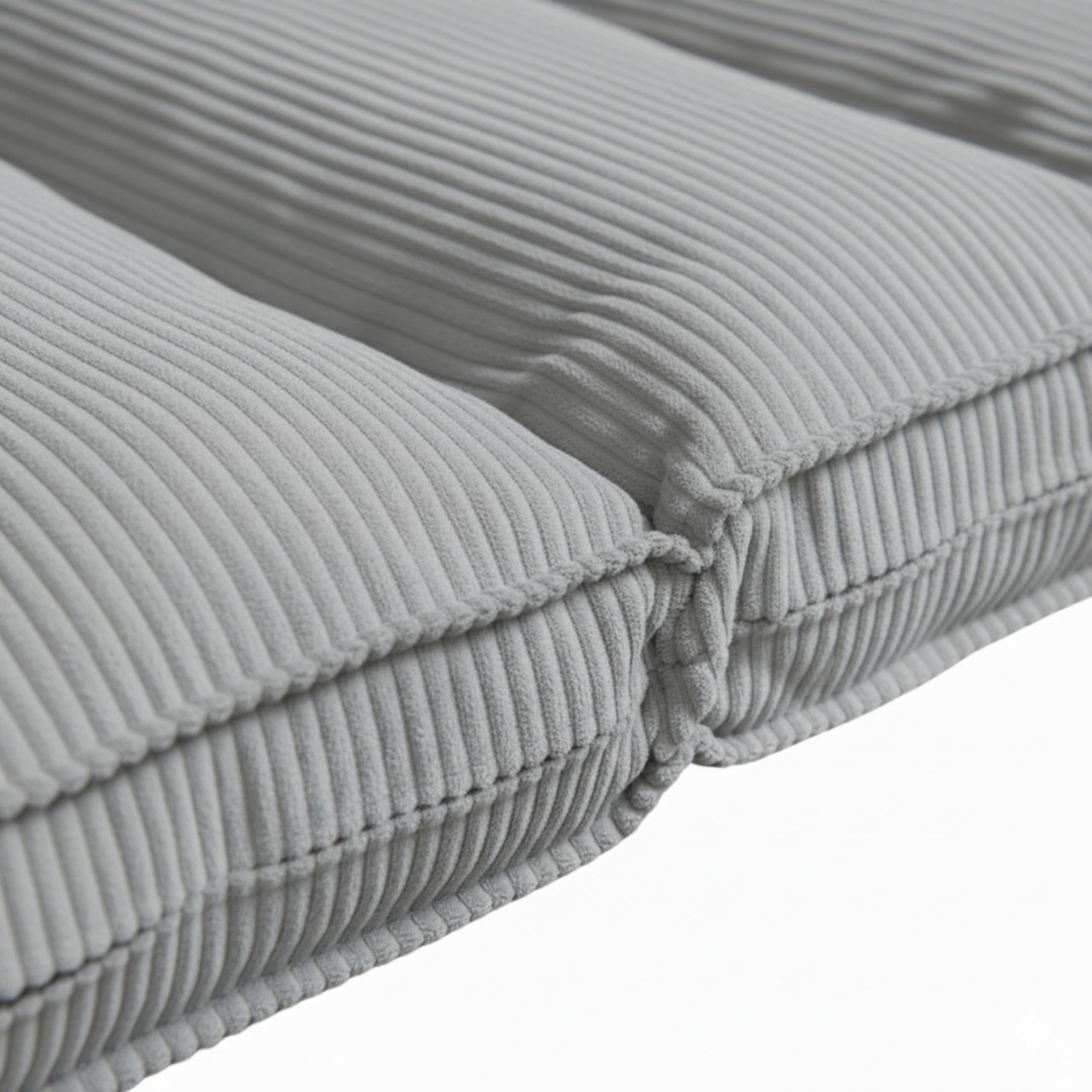 bananair Futon für 2 Personen - Dick & Bequem, Waschbarer Bezug, Ideal als Klappbare Bodenmatratze - Japanische Matratze, Aufbewahrungsgurt Enthalten (140 × 190 cm, Hellgrau)