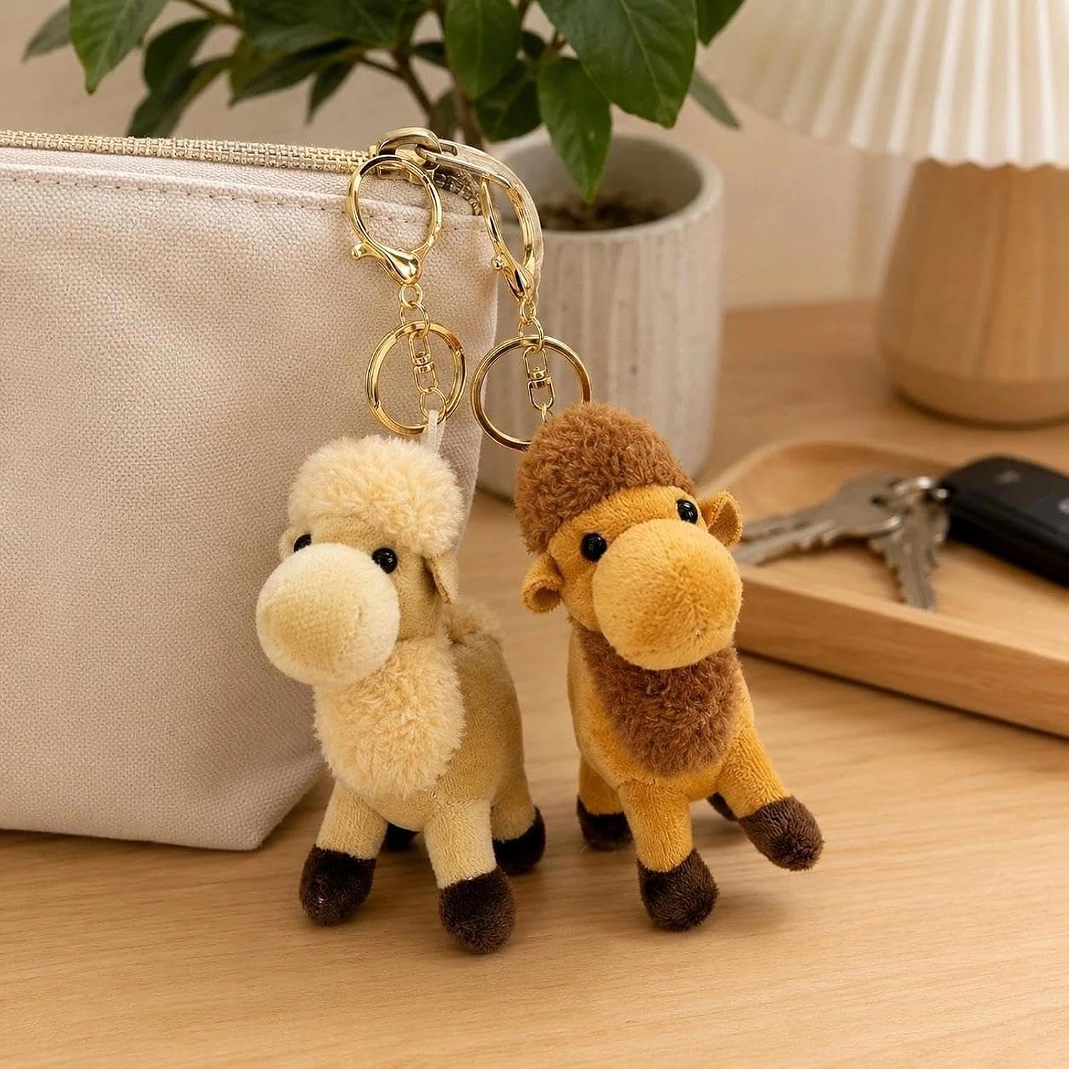 LUOZZY 4Pcs Plush Camel Keychains 15cm Stuffed Animal Bag Charms image 4