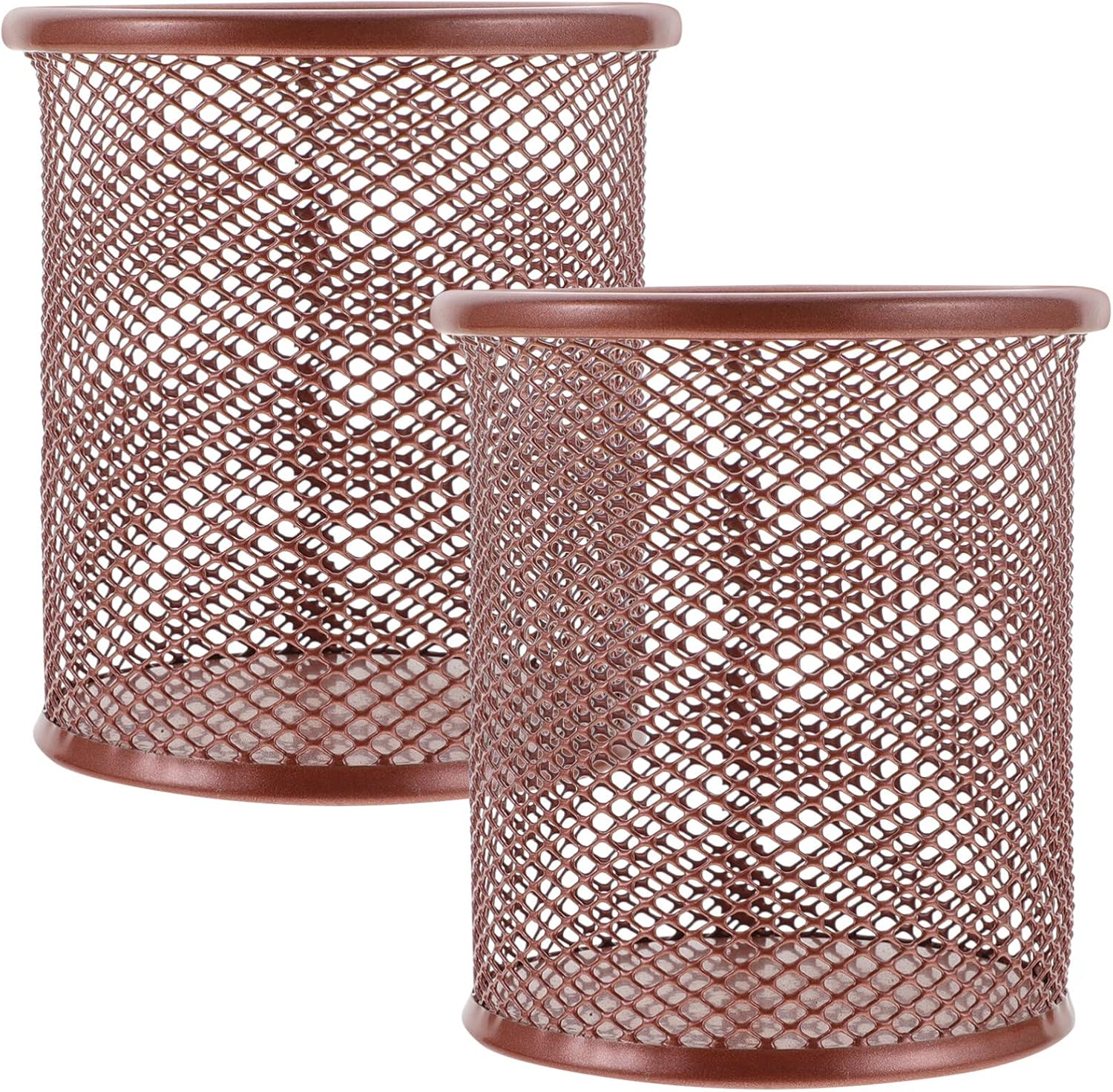STOBOK 2Pcs Pen Holder Cup for Desk Mesh Paper Clip Holders Pencil Cup Organizer for Home Desk Office Pen Organizer