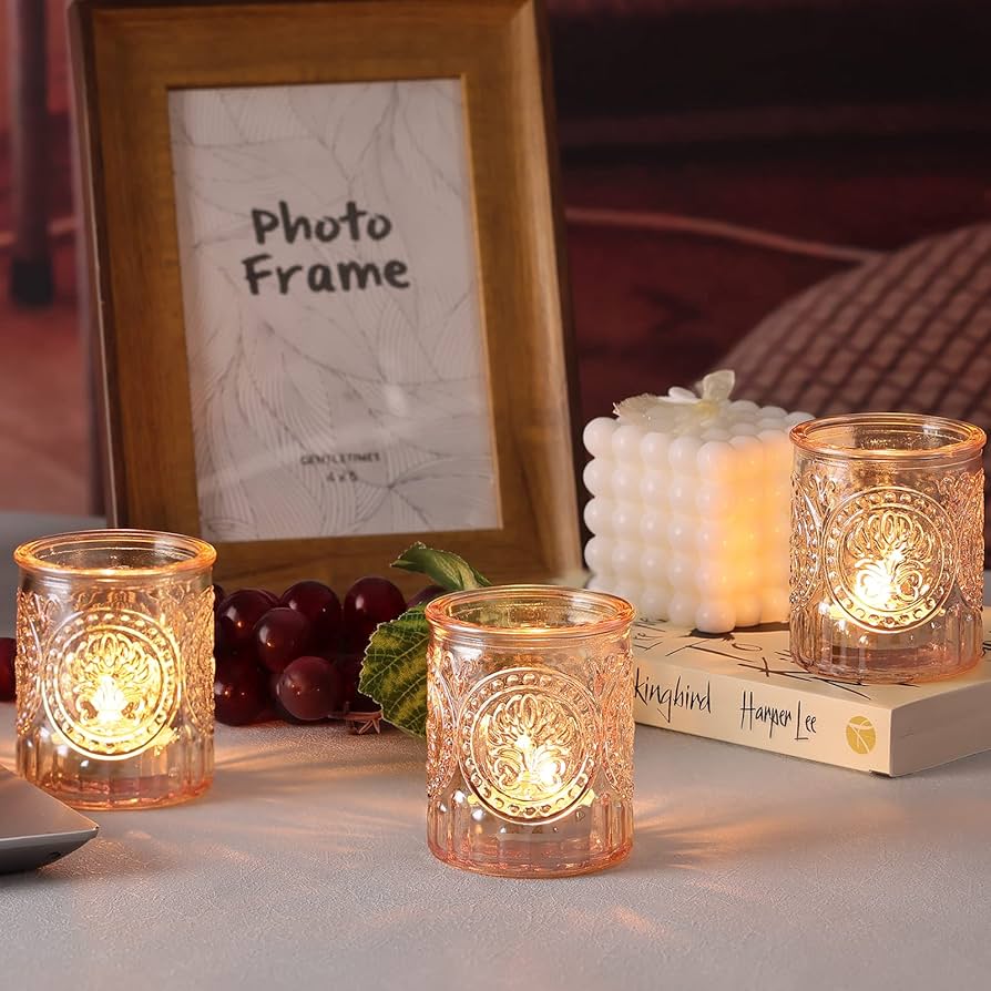 Amazon.co.jp: MATAHUM ゴールドキャンドルホルダー 36個 ガラス