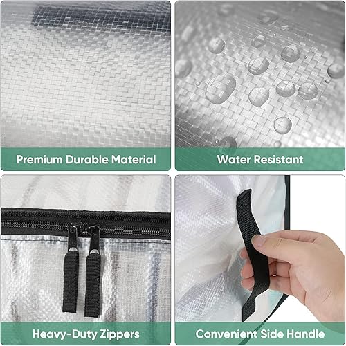 Vista 18 de BALEINE Paquete de 6 bolsas de mudanza de gran tamaño con asas reforzadas, bolsa de almacenamiento resistente para ropa, suministros de mudanza