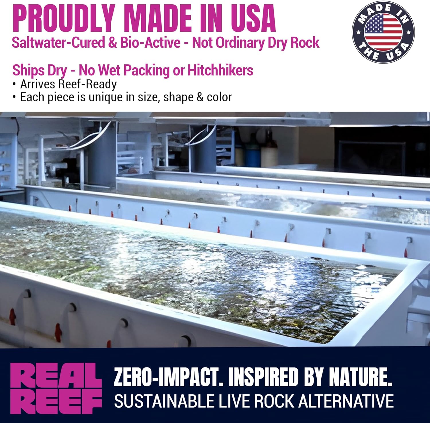 Original Rock, 10 lb Mixed Box (Assorted Sizes) - Artificial Live Rock for Saltwater Aquariums, Porous Reef Rock for Marine Aquascapes & Coral Growth, Natural Purple/Pink/Red