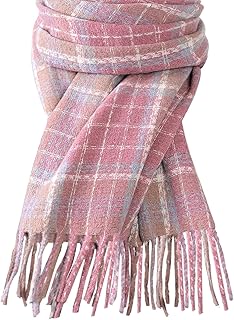 Trifabricy Womens Winter Scarf, Cashmere Feel Plaid Scarfs for Women, Soft Pashmina Shawls and Wraps, Long Blanket Scarf