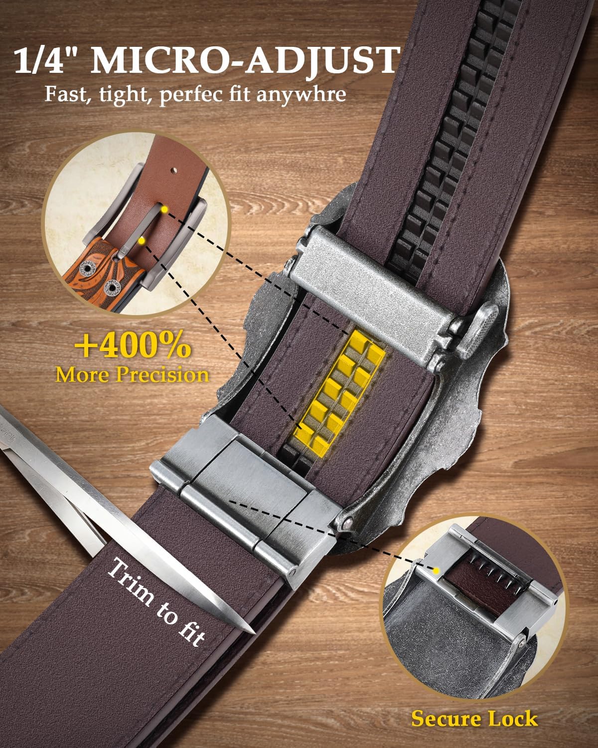 BELTROAD Cowboy Western Ratchet Belts for Men Western Leather Belt Ratchet