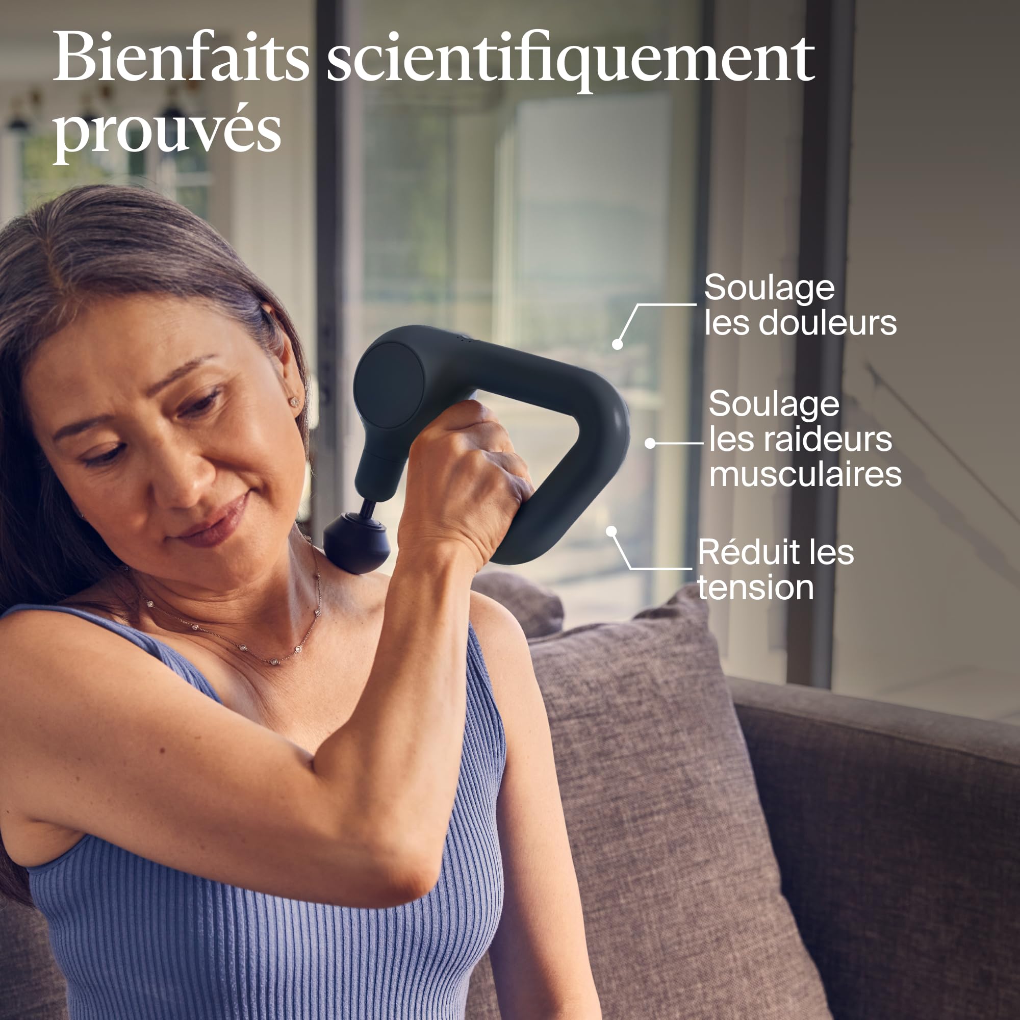 Theragun Relief pistolet de massage à percussion portable – Confortable et léger pour soulager la douleur quotidienne dans le cou, le dos, les jambes, les épaules et le corps - Anthracite