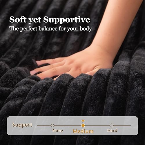 Miniatura 9 de YOSHOOT Colchón de futón de 8 pulgadas, sofá cama de futón grueso, colchón de piso para adultos, relleno de espuma triturada (marco no incluido),