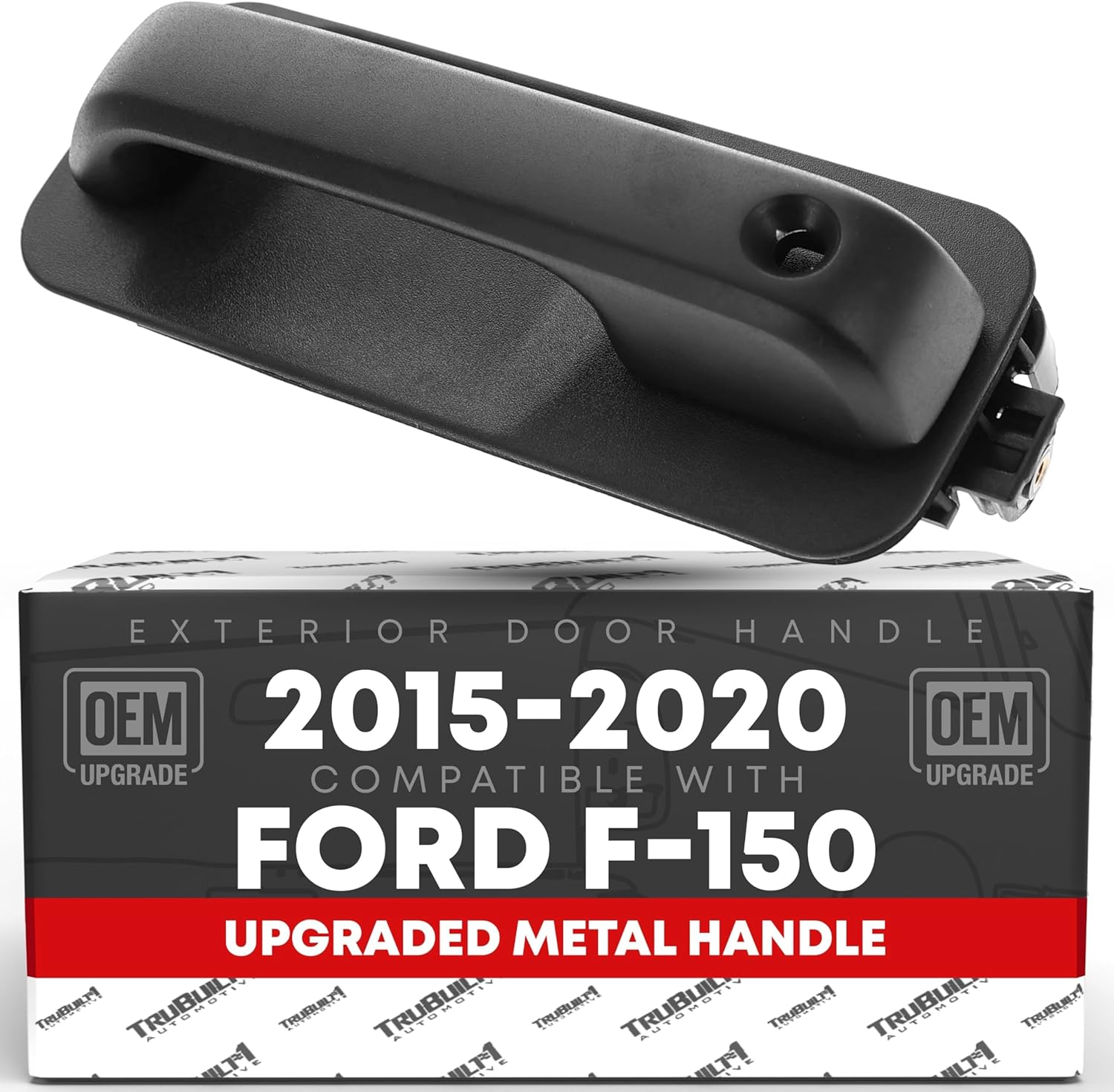 T1A Exterior Front Driver Door Handle, Upgraded Metal – Compatible with 2015-2020 Ford F-150 – Textured Black w/Keyhole – OEM FL3Z-1522405-AA-MT, 97931