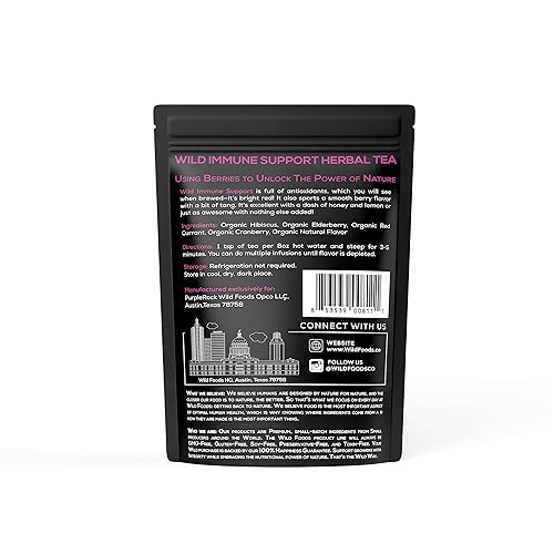 Miniatura 4 de Té de hierbas con hibisco Berry Blend, baya de saúco, grosella y arándano de Wild Foods Co