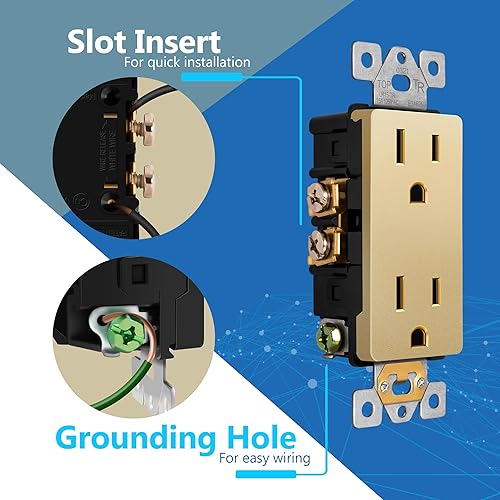 Miniatura 4 de LIDER Receptáculo decorativo de acabado mate con cubierta facial intercambiable, toma de pared segura para niños, resistente a manipulaciones con