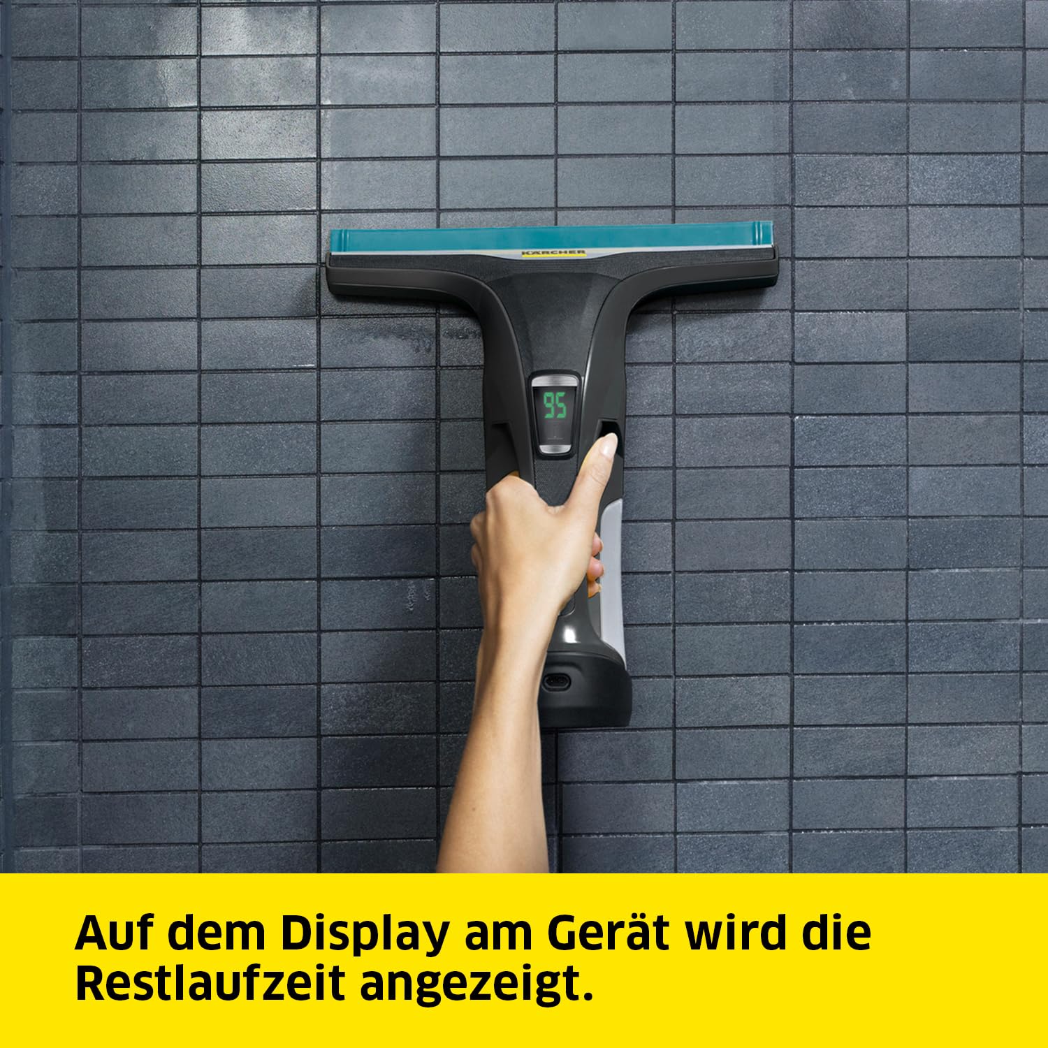 KÄRCHER Akku-Fenstersauger WV 6 Plus Multi Black Edition, 100 min Akkulaufzeit, Sprühflasche, Mikrofaserbezug