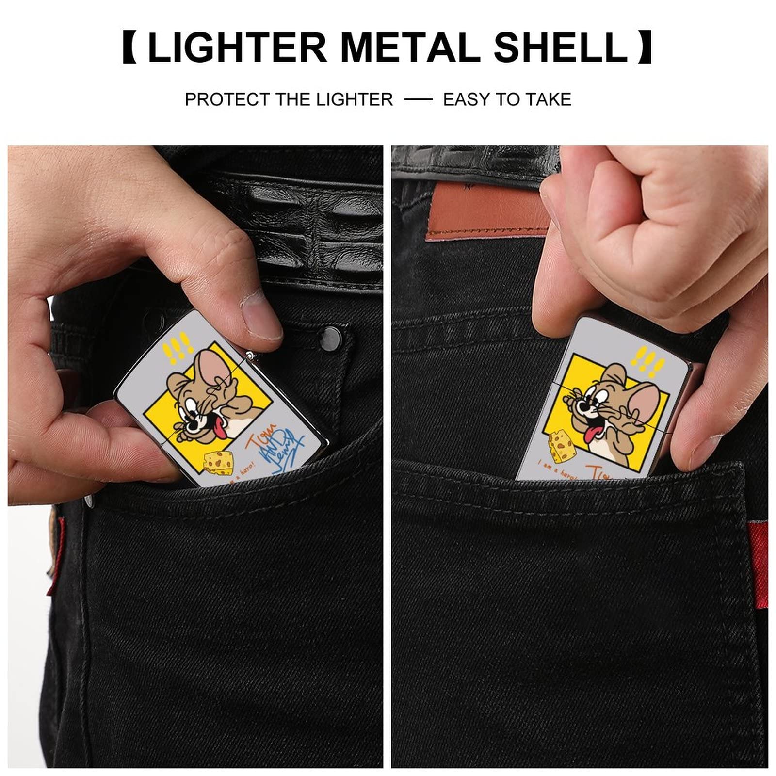 Amazon.co.jp: Zippoライター兼用ケース メンズ トムとジェリー 男性