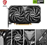 MSI GeForce RTX 4060 Ventus 2X Black 8G Carte Graphique, 8GB GDDR6 (17 GB/s, 128-bit), PCIe 4.0-2 x Ventilateurs TORX Fan 4.0 - HDMI 2.1a, DisplayPort 1.4a - 2