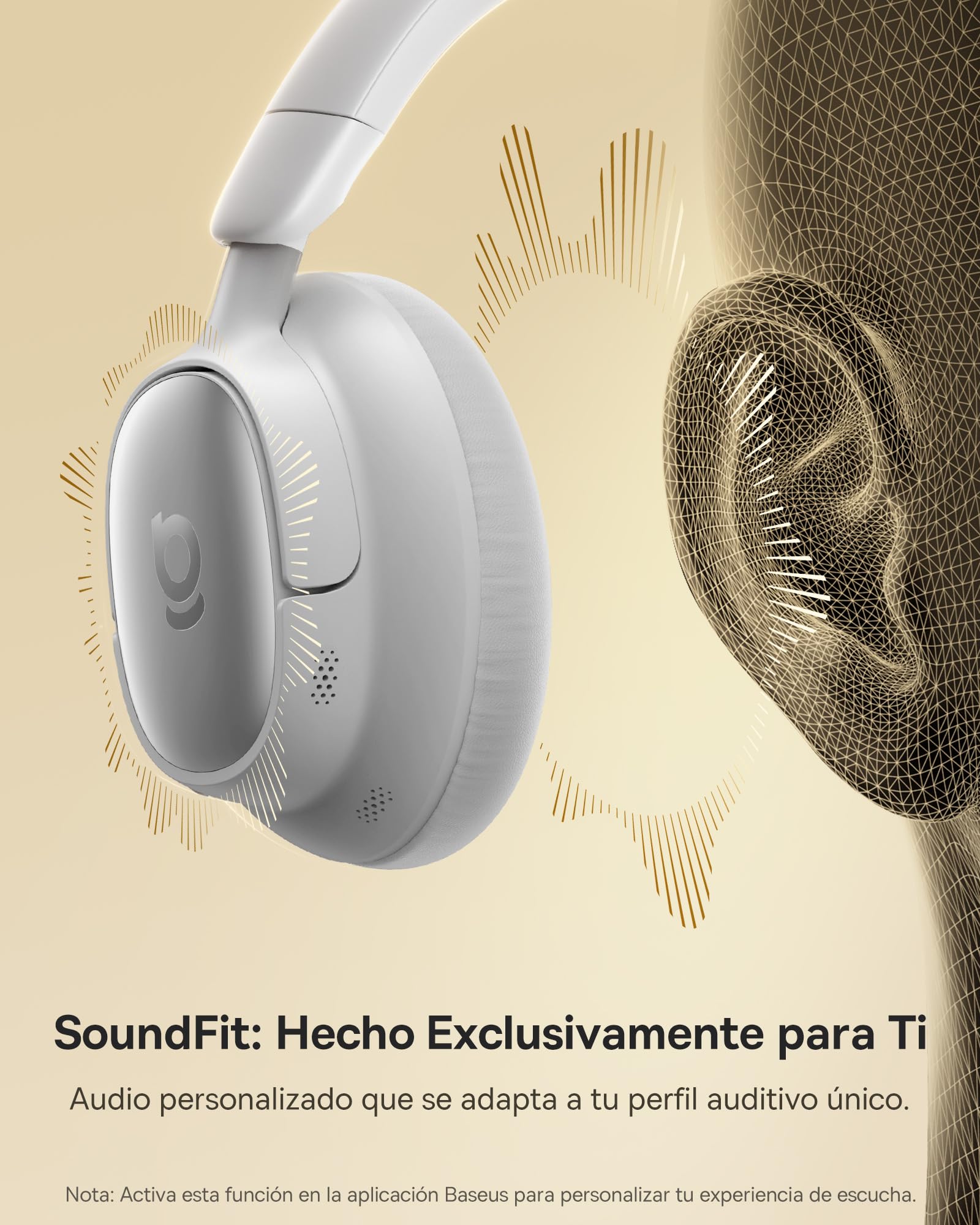 Baseus MH1 Auriculares Bluetooth, Cancelación de Ruido de Alta eficacia de hasta -48 dB, Diadema monolítica con Hi-Res y LDAC, 80 Horas de reproducción, CloudComfort Soft - Gris Claro