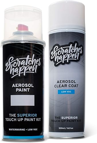 ScratchesHappen Kit de pintura de retoque Exact-Match compatible con Mercedes-Benz BlackJet Black (0409040), aerosol, esencial