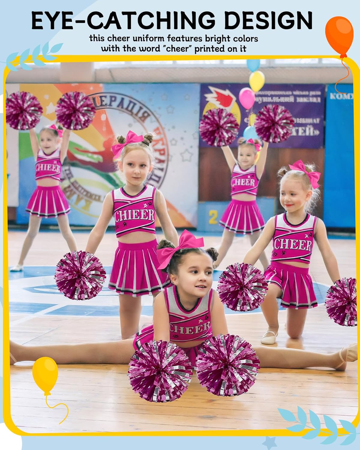 JenPen Cheerleader Costume for Cute Cheerleading Outfit Cheer Uniform for Halloween Dress Up with Accessories - Image 6