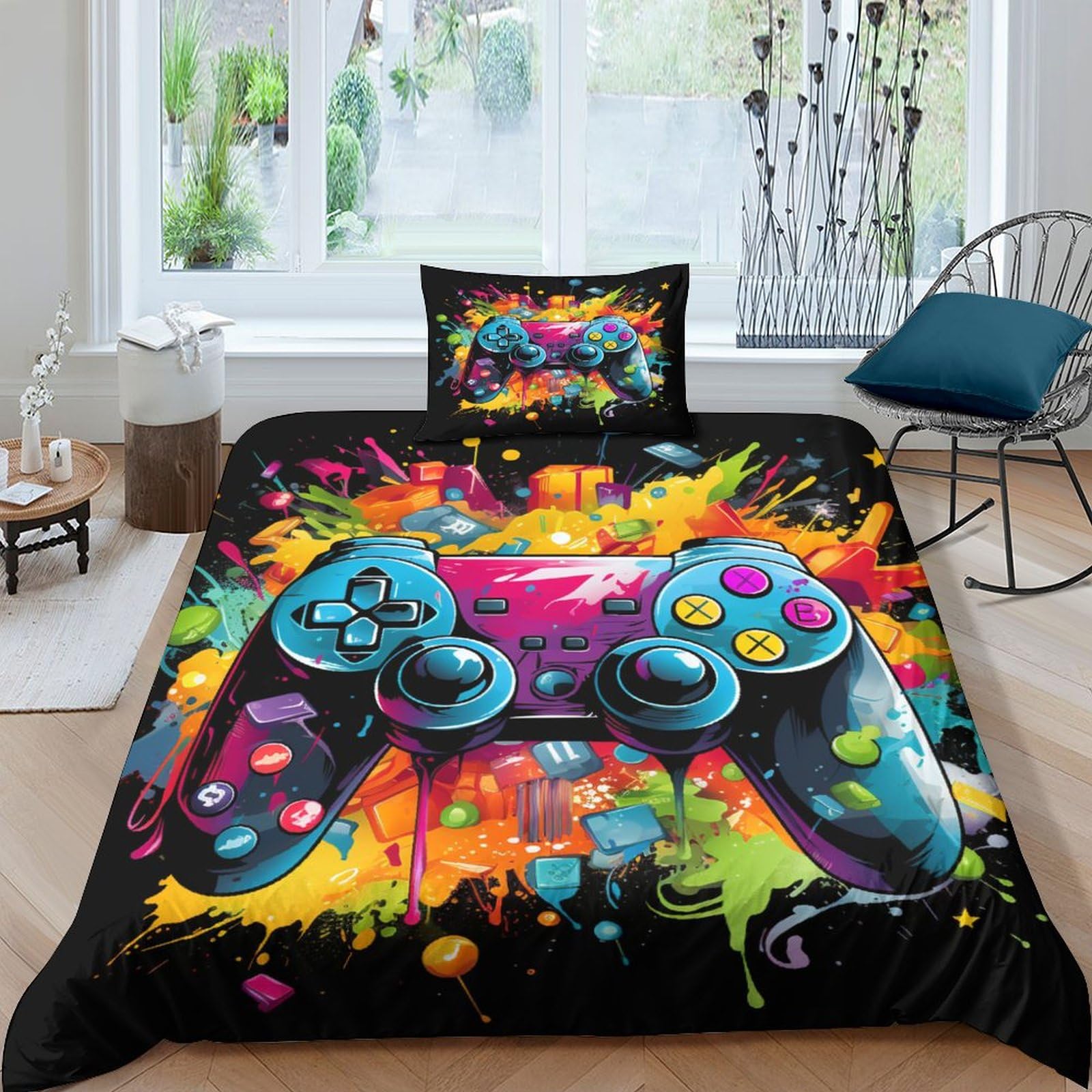 Housses de couettes 3D microfibre douce pour peau sensible 135x200