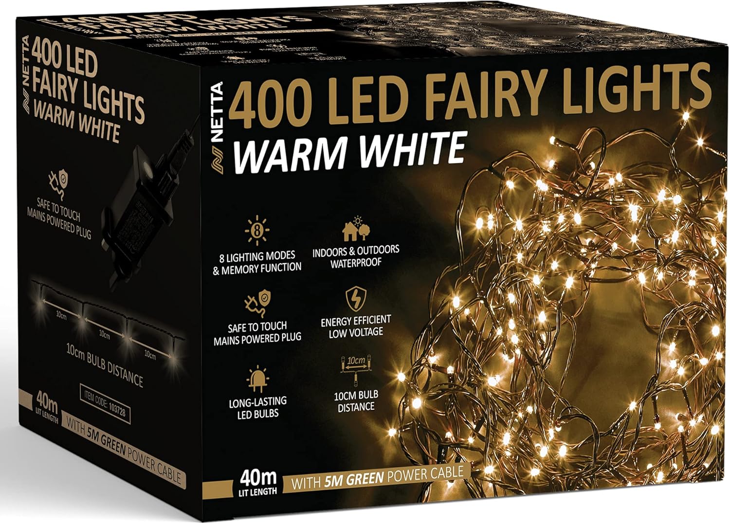 400 warm white christmas tree lights