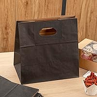 Vista 4 de Bag Tek Rectangle Paper Take Out Bag - with Handles - 11" x 7" x 11" - 100 count box