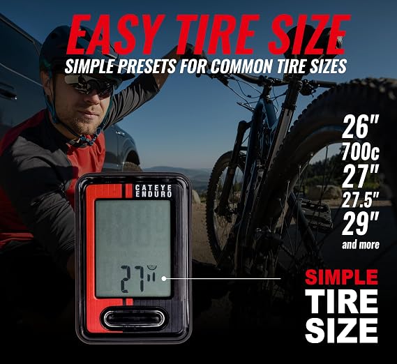 CATEYE Wired Bike Computer Entry-Level Speedometer and Odometer, Perfect for Beginner Cyclists, Auto Start/Stop, Easy Setup for Road, MTB, Gravel Bikes, 3 Year Battery Life
