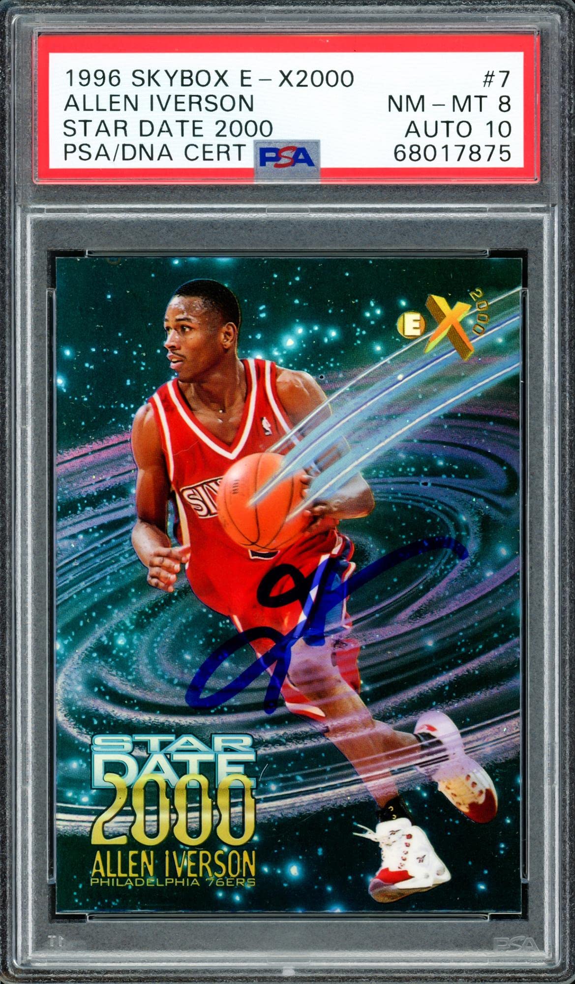 Allen Iverson Autographed 1996 Skybox E-X2000 Star Date 2000 