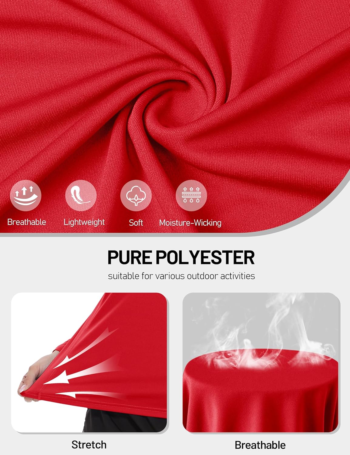 TACVASEN Women's Quarter Zip Pullover Golf Shirts UPF 50+ Long Sleeve Sun Shirts UV Protection Workout Tops - Image 4