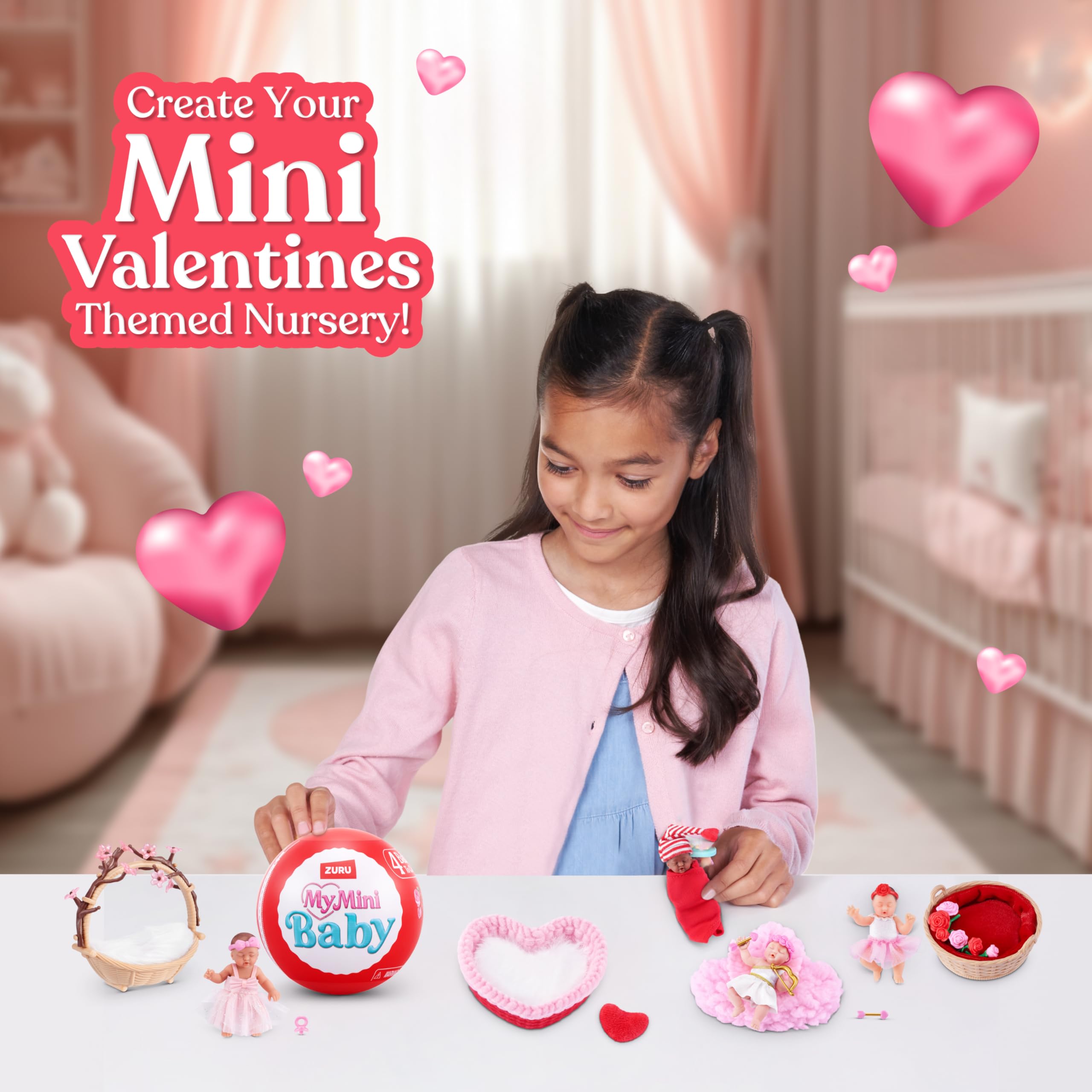 My Mini Baby Sweet Hearts Serie 1 2 Pack de ZURU – Cápsula Sorpresa Coleccionable con Muñeca Bebé, Accesorios y Set de Juego, Juguete Miniatura Realista para Niñas de 3+ Años