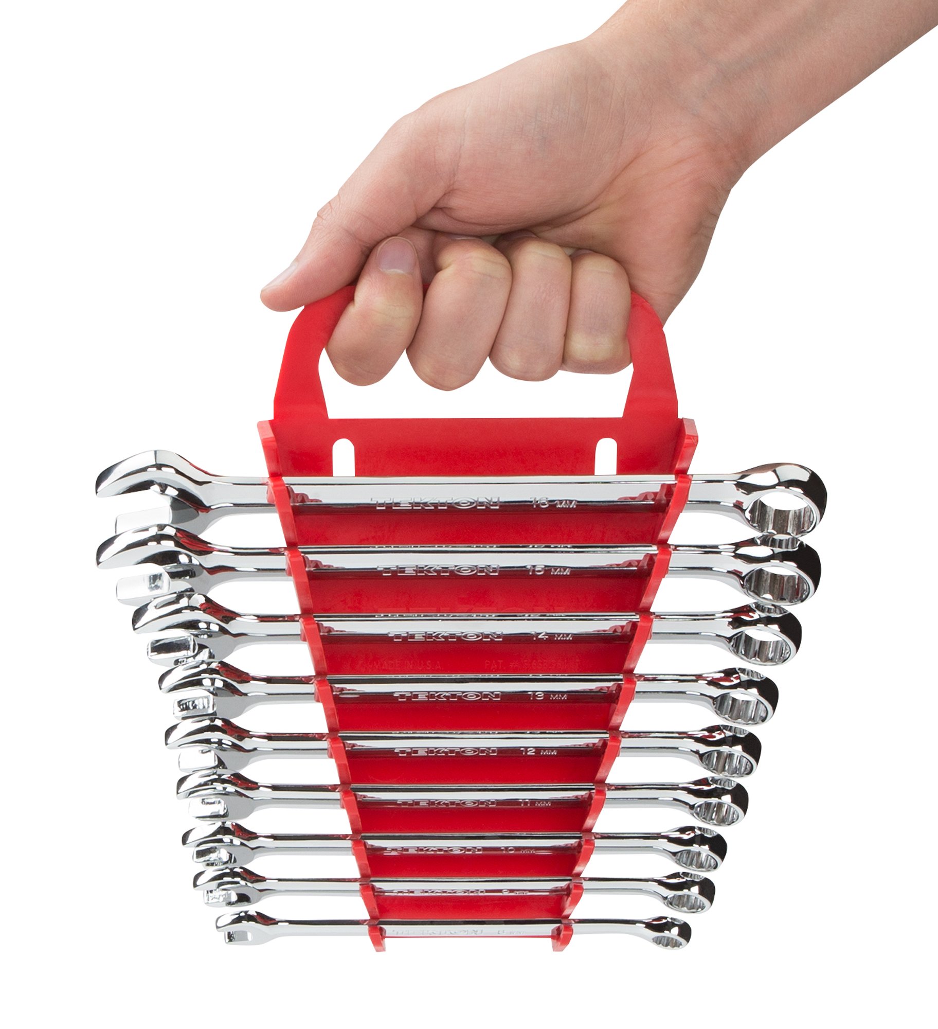 TEKTON 9-Tool Combination Wrench Holder (Red) | 79365 | Made in USA — Amazon image 4