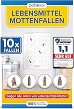 Lebensmittelmotten-Falle [10 Stück Vorteilspack] - Mottenfalle gegen Lebensmittel-Motten mit maximaler Lockwirkung - Pheromonfalle mit Hochleistungs-Leim zur Befallsermittlung