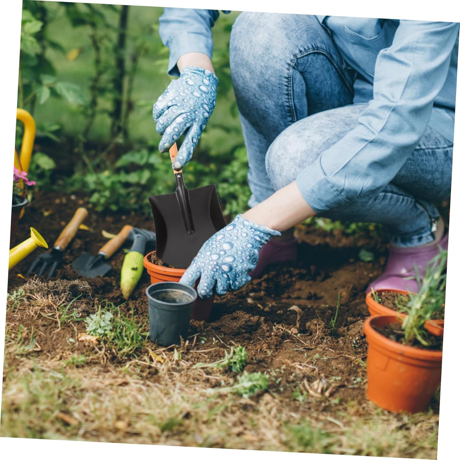 Lightweight Garden Shovel Small Iron Shovel Weeding Tools Portable Litter Cleaning