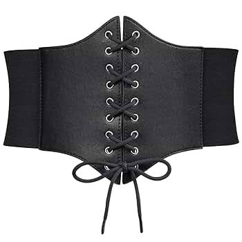WERFORU Women Corset Elastic Belt Wide Retro Lace-up Tied