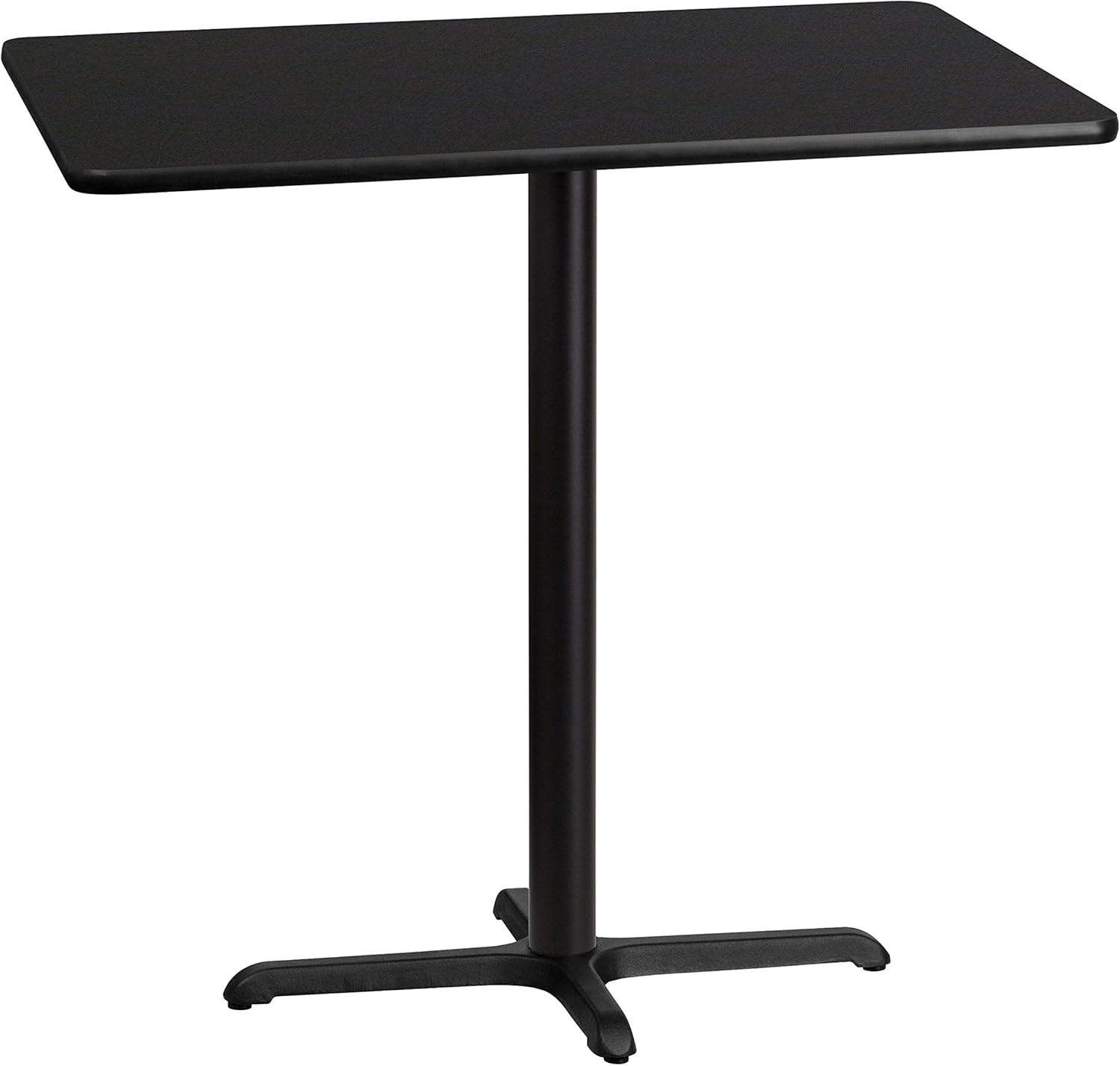 Flash Furniture 30'' x 42'' Rectangular Black Laminate Table Top with 23.5'' x 29.5'' Bar Height Table Base
