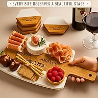 Vista 6 de Personalized Cutting Board & 4 Coasters Set – Custom Acacia & Marble Charcuterie Boards, Weddings, Housewarmings, New Home Owners, Anniversary