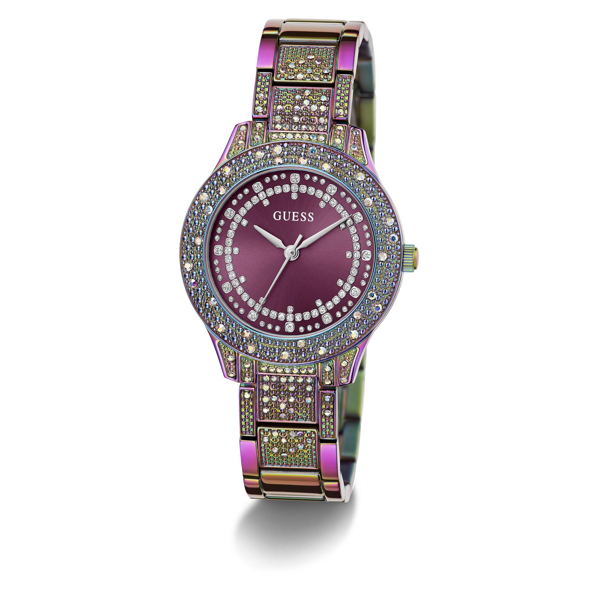 GUESS Stainless Steel Analog Purple Dial Women's Watch-Gw0746L3, Band_ Multicolor