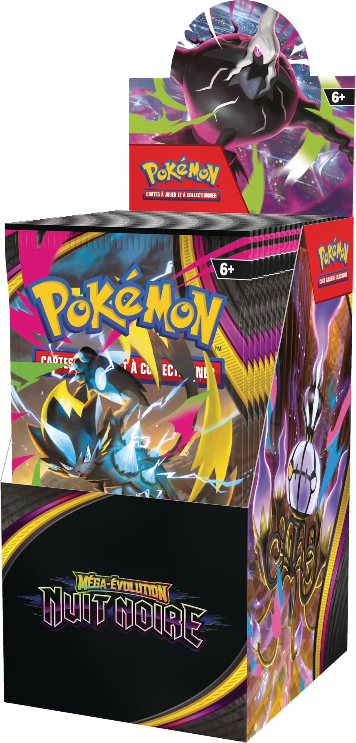 Pokémon : présentoir de boosters Méga-Évolution – Nuit Noire (18 boosters)