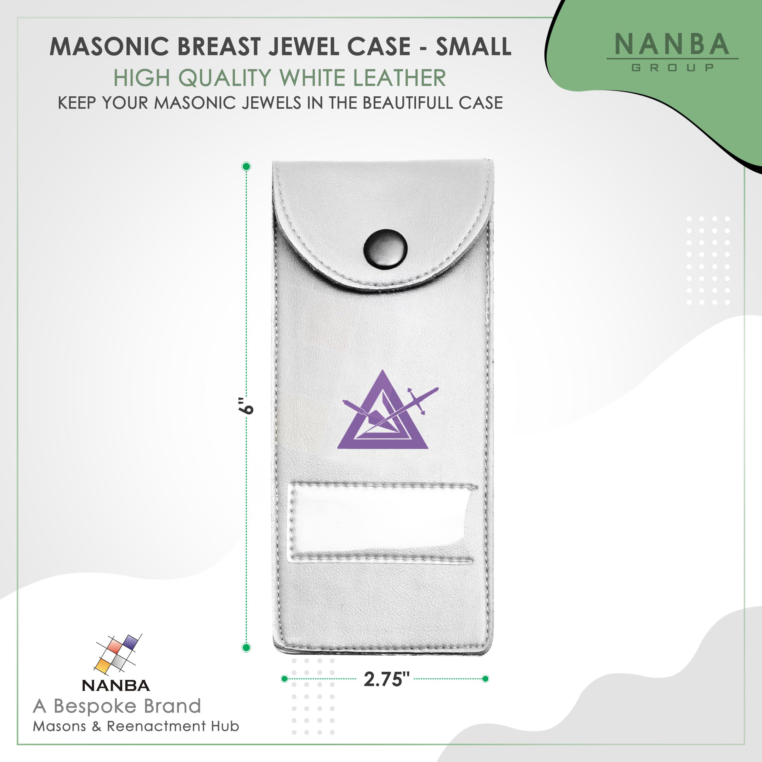 Masonic Regalia Pocket Jewel Holder Case Leather Carry Wallet - Freemason Jewels, Pins & Badges Holder - TOSL Purple