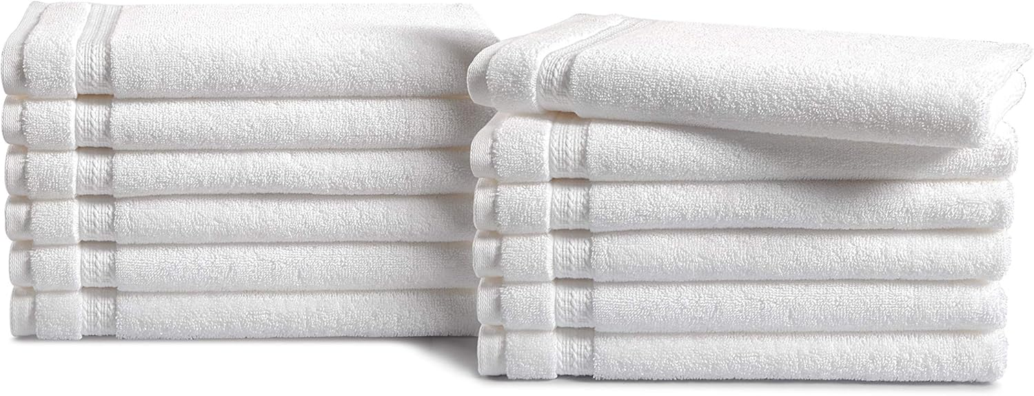 Commercial 100% Premium Cotton Bath Towel Set - Pack of 6, 27 x 54 Inches, 650 GSM, White: Home & Kitchen